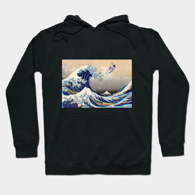 The Wave and an Astronaut Hoodie by Designs by Dyer